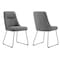 Armen Living Quartz Gray Fabric and Metal Dining Room Chairs, PK2 LCQRSIGR - alternate 1